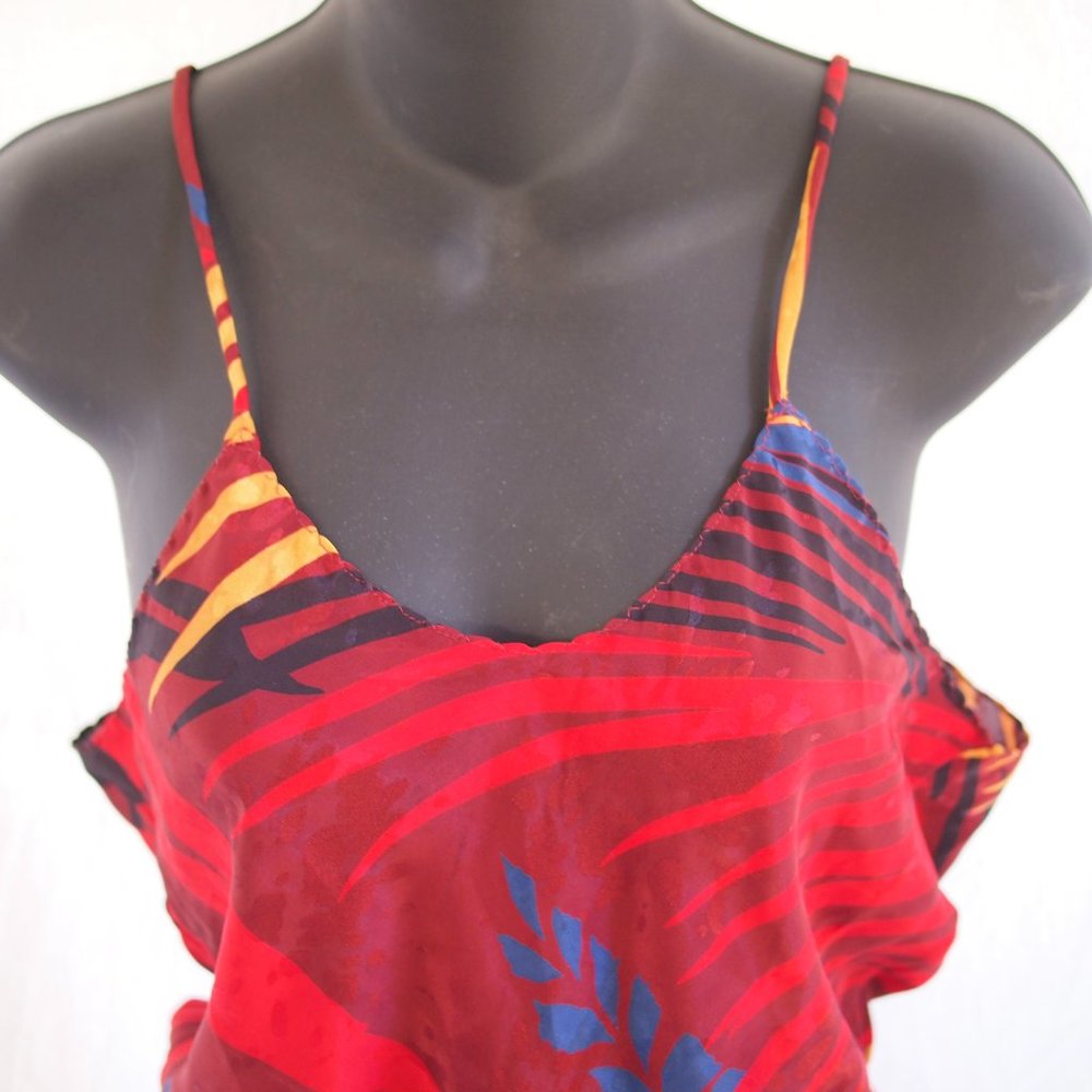 vtg LINDSEY ROSCOE for  FARR WEST Abstract Silky Teddy Bodysuit Romper USA S EUC - Picture 4 of 8